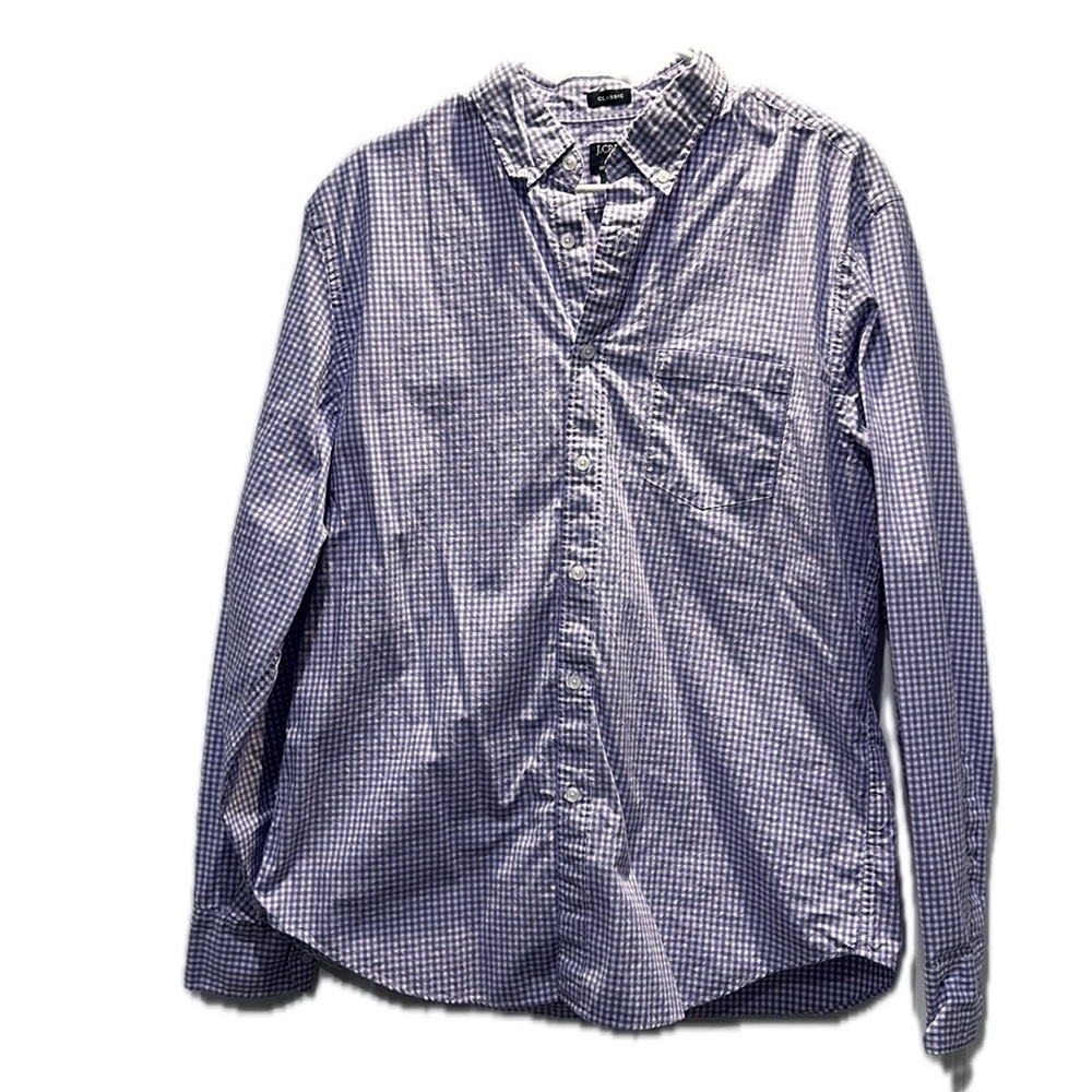 J Crew Flex Washed Button Down Shirt Size:L Color: Blue